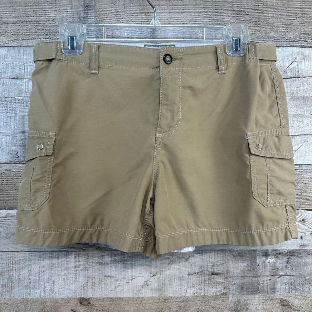 Horny‎ Toad Toad&Co Womens Khaki Cargo Hiking Shorts Size 8 Adjustable Waist Tan
